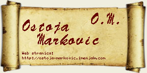 Ostoja Marković vizit kartica